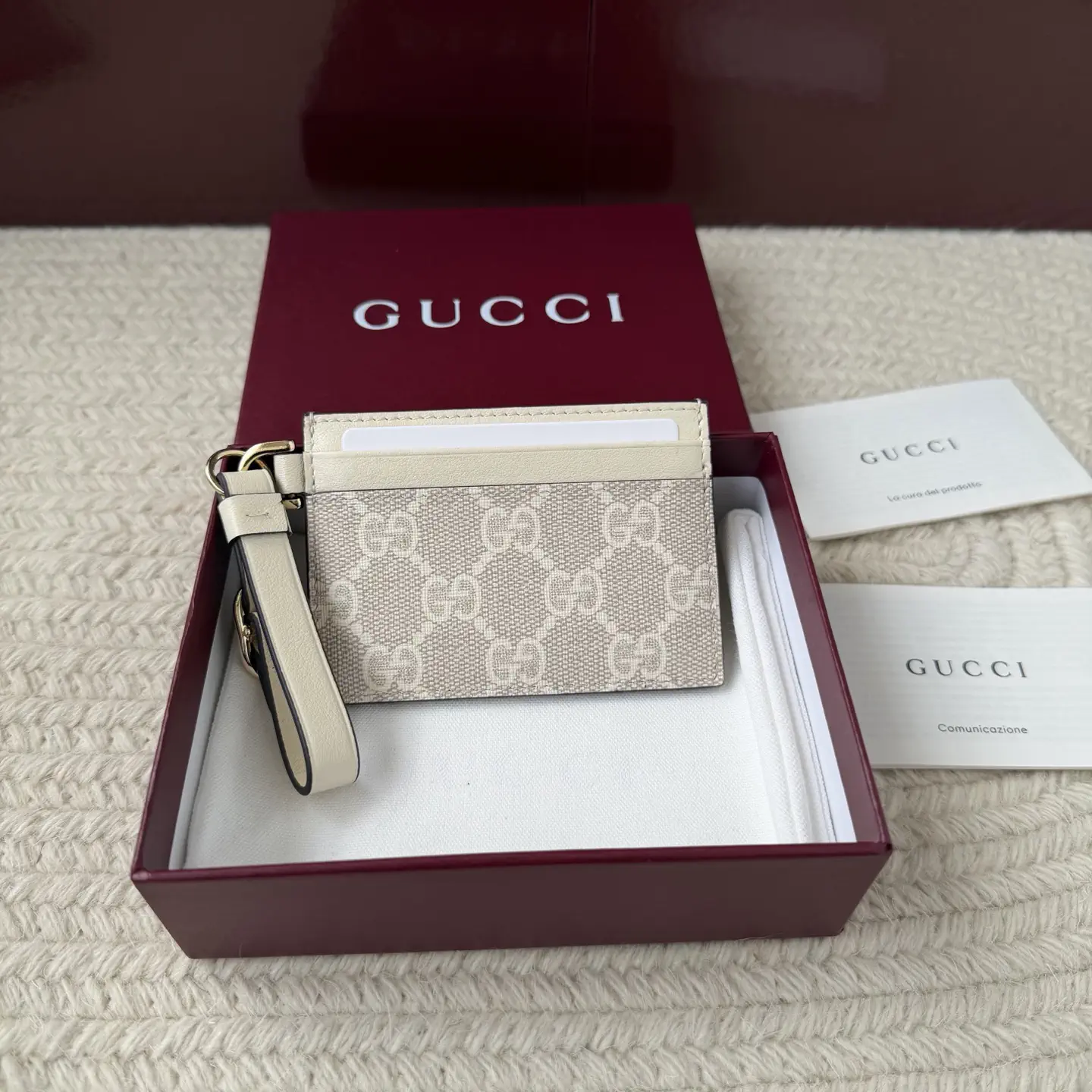 Gucci Monogram Card Holder with Wrist Strap image 1