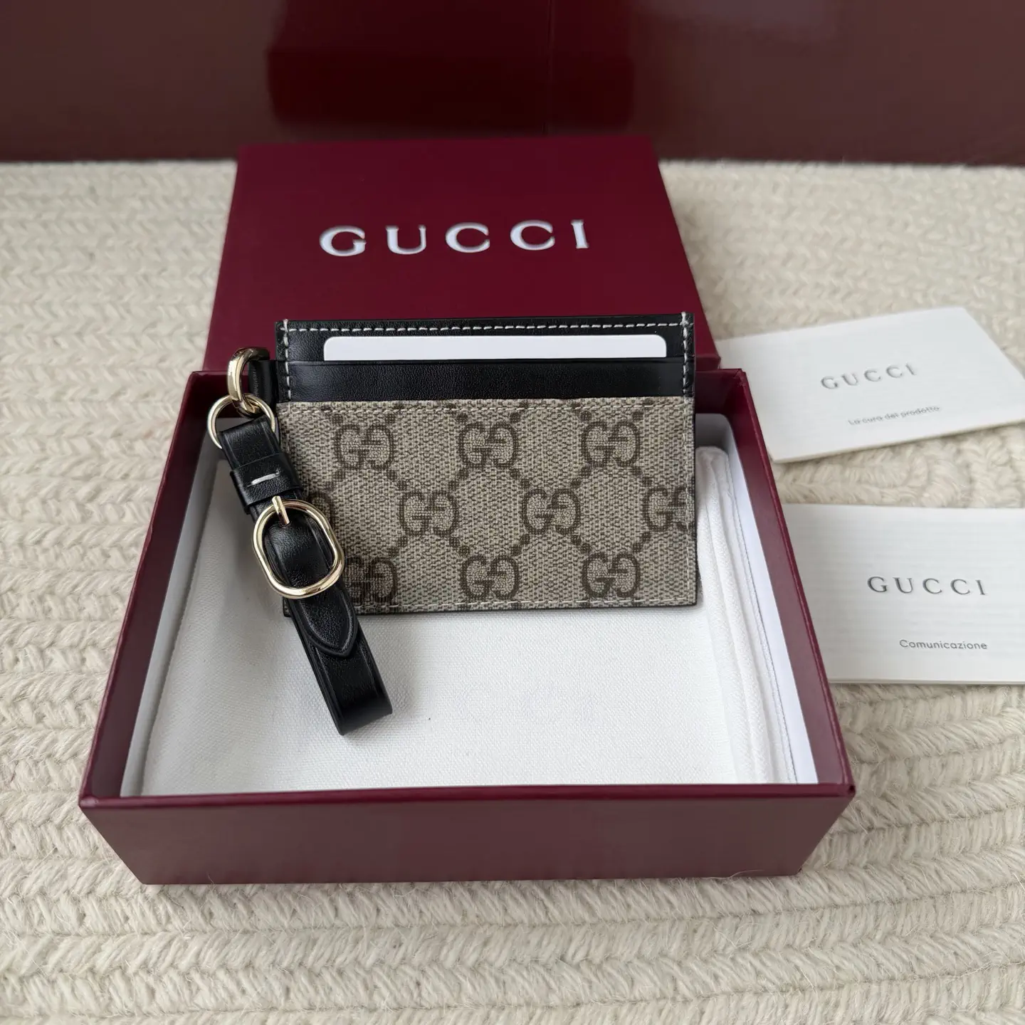 Gucci Monogram Card Holder with Strap image 1