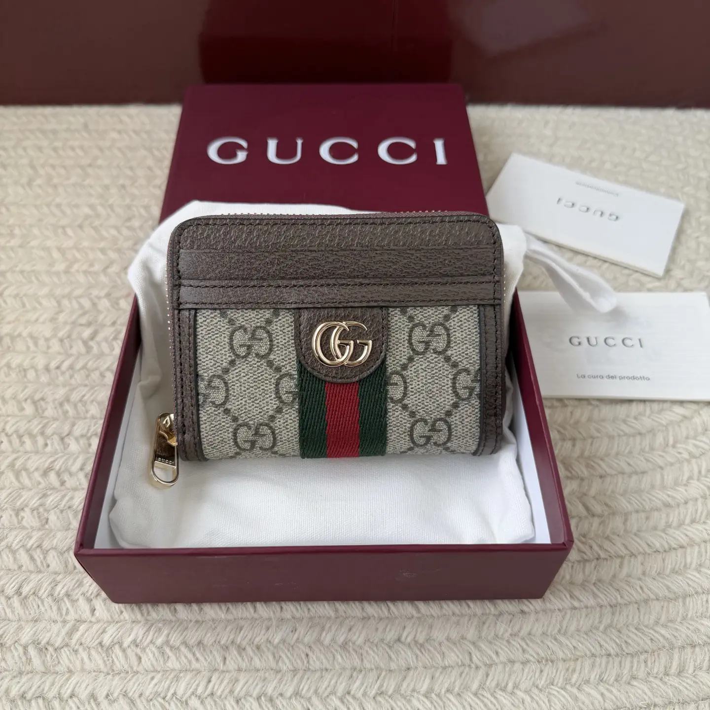 Gucci Ophidia GG Monogram Zip Card Holder image 1
