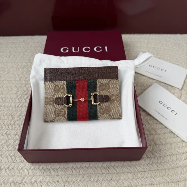 Gucci Monogram Web Stripe Card Holder image 1