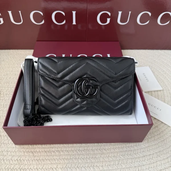 Gucci Black Quilted Wallet on Chain image 1