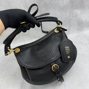 Miu Miu Black Leather Hobo Shoulder Bag image 1