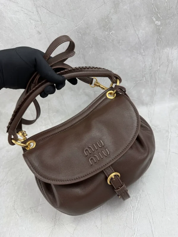 Miu Miu Brown Leather Hobo Shoulder Bag image 1