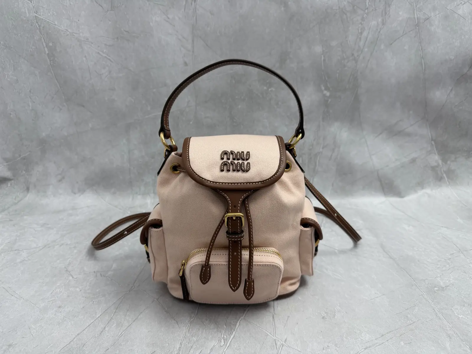 Miu Miu Canvas and Leather Trim Backpack image 1