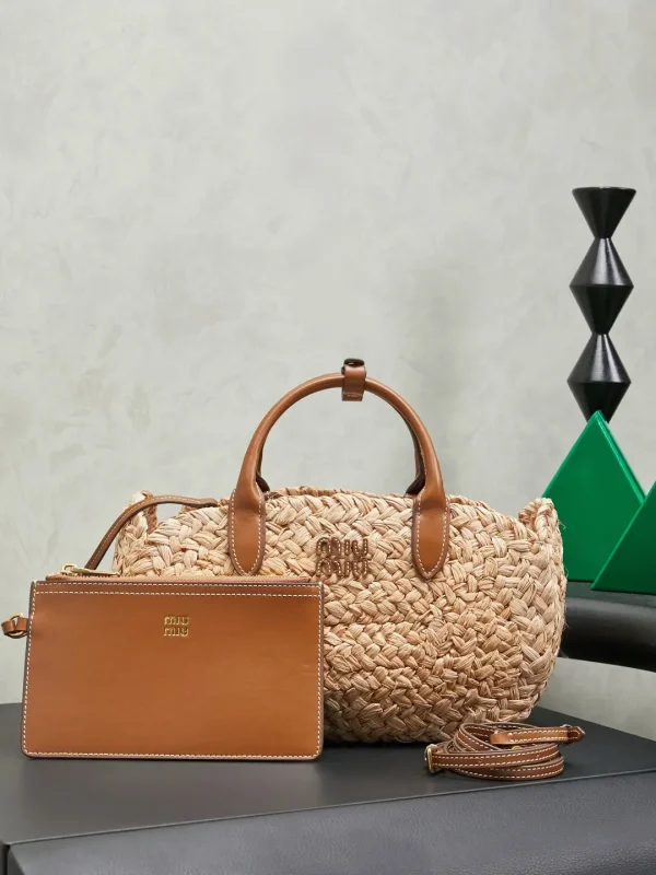 Miu Miu Woven Straw Top Handle Bag image 1