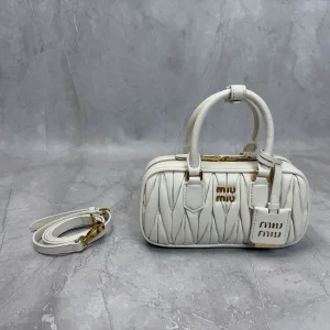Miu Miu White Matelasse Mini Top Handle Bag image 1