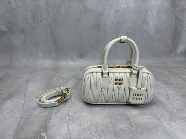 Miu Miu White Matelasse Mini Top Handle Bag image 1