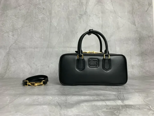 Miu Miu Black Leather Top Handle Bag image 1