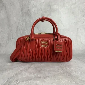 Miu Miu Red Quilted Top Handle Bag image 1