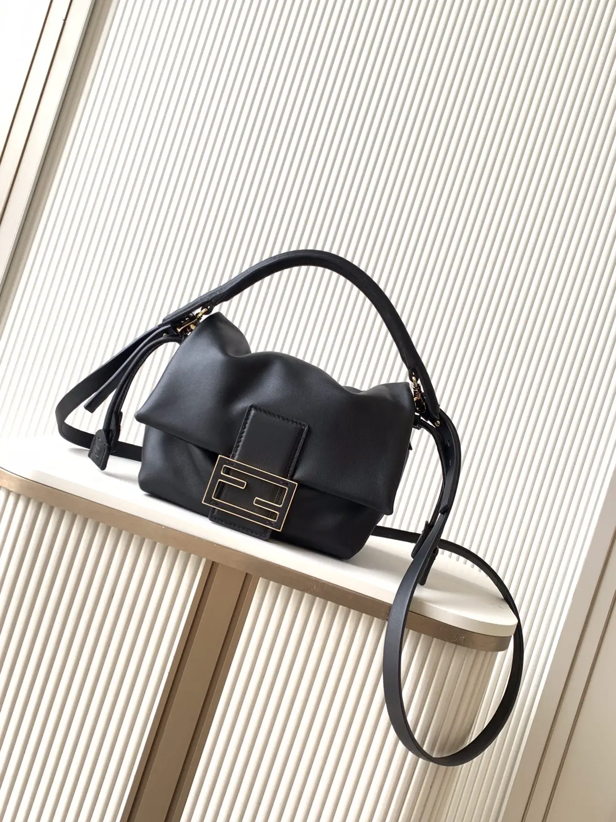 FENDI Mamma Baguette Style Leather Shoulder Bag image 1