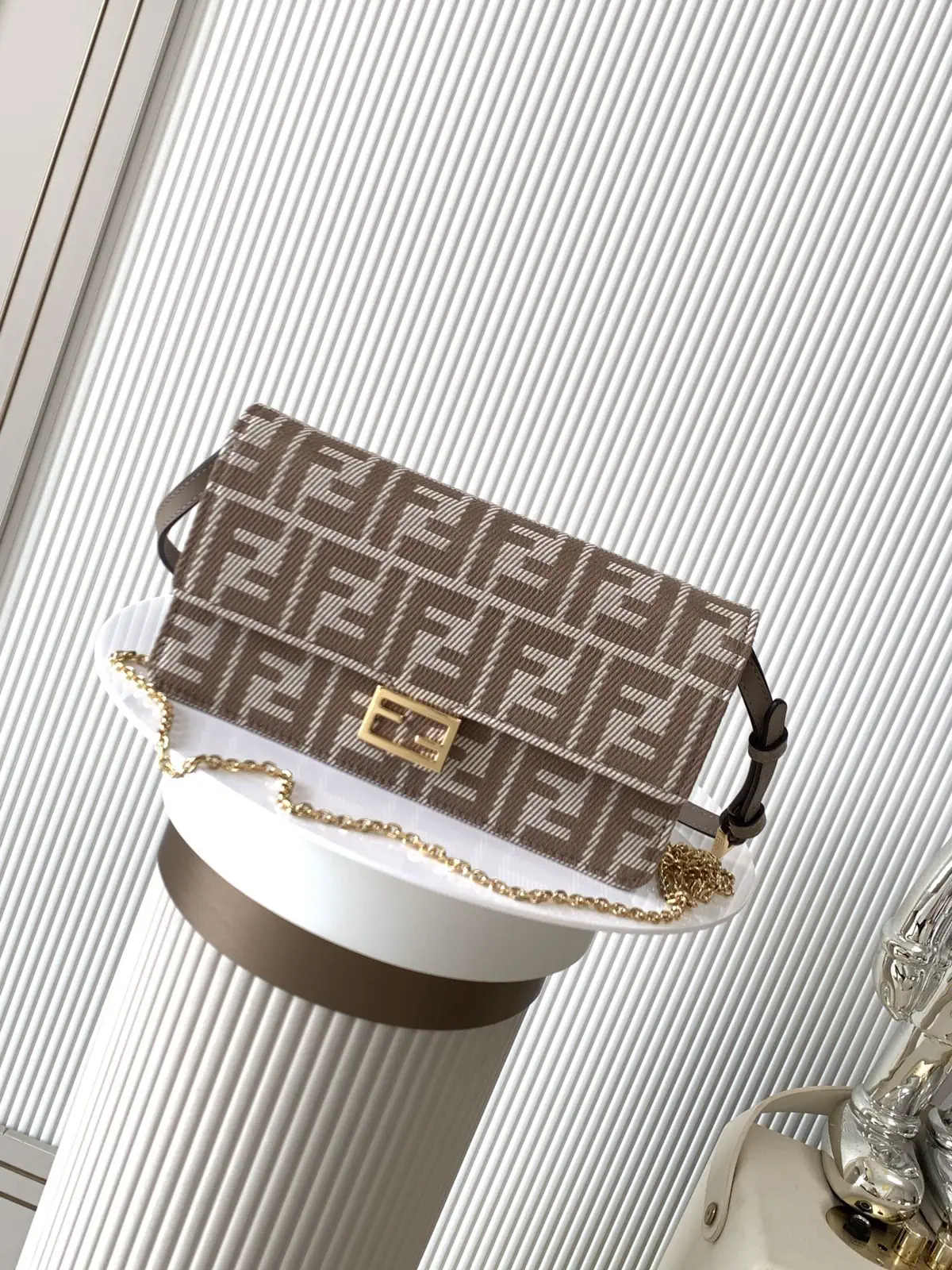 FENDI FF Jacquard Compact Baguette Crossbody Bag image 1