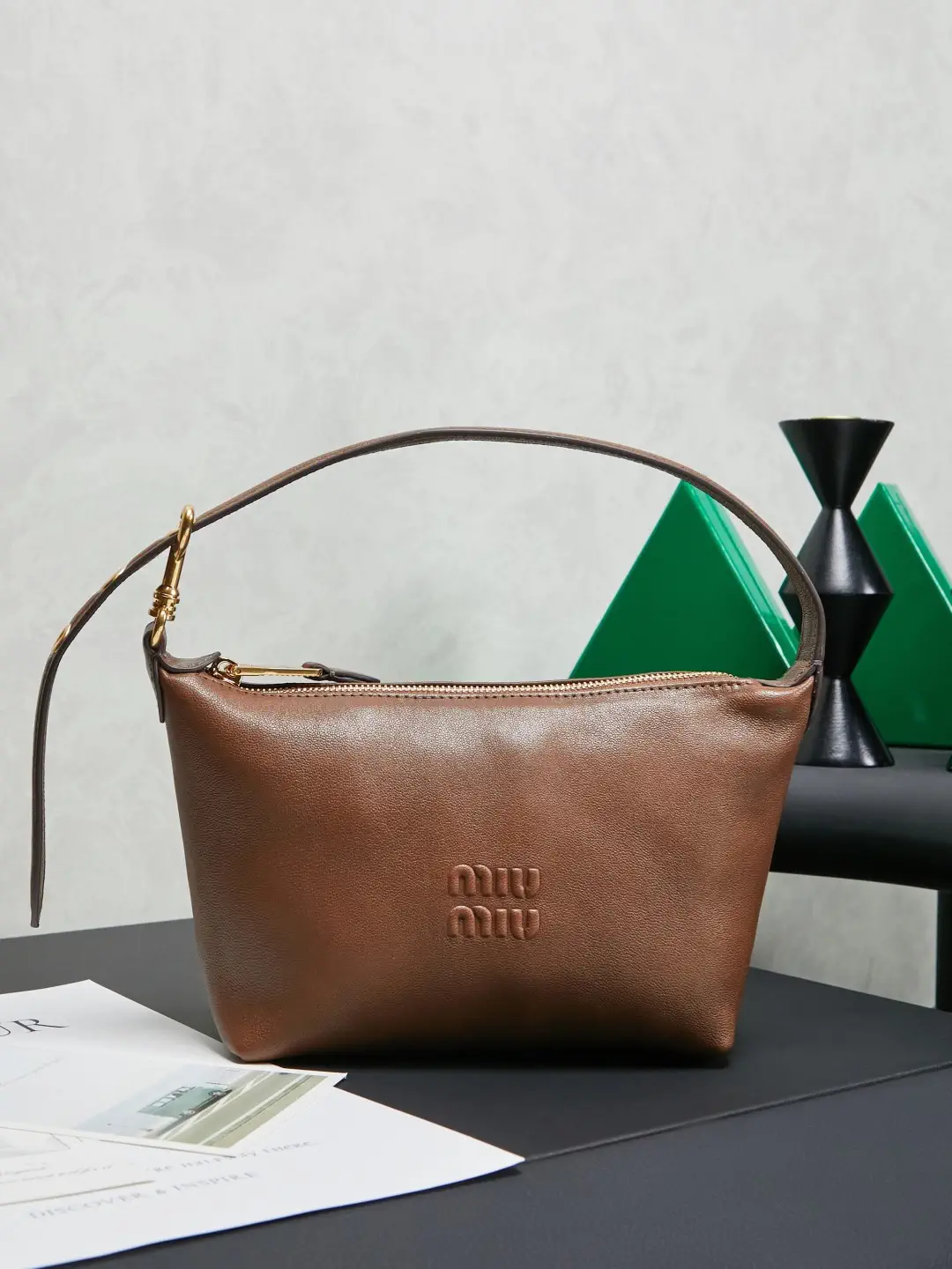 Miu Miu Brown Leather Shoulder Bag image 1