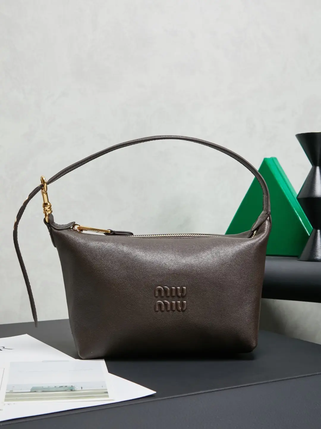 Miu Miu Brown Leather Shoulder Bag image 1