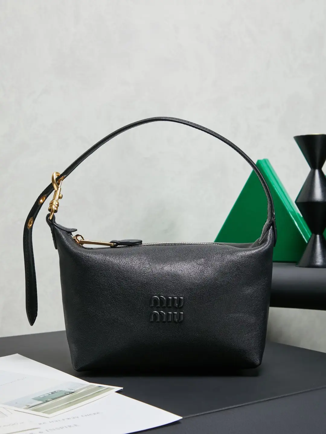 Miu Miu Black Leather Shoulder Bag image 1