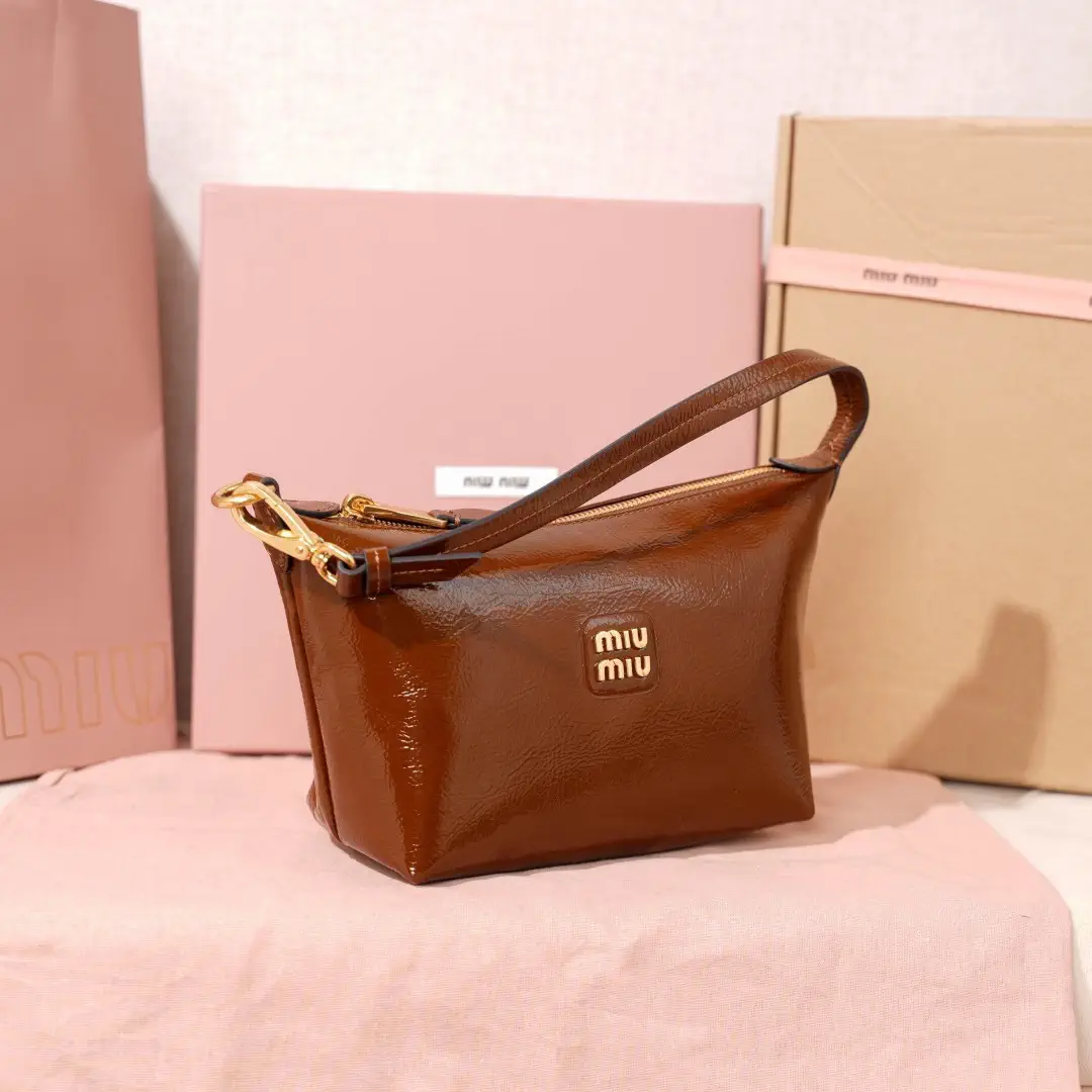 Miu Miu Brown Patent Shoulder Bag image 1