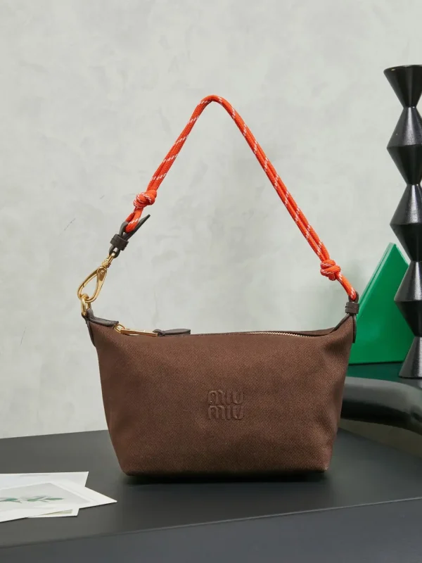 Miu Miu Brown Canvas Shoulder Bag image 1