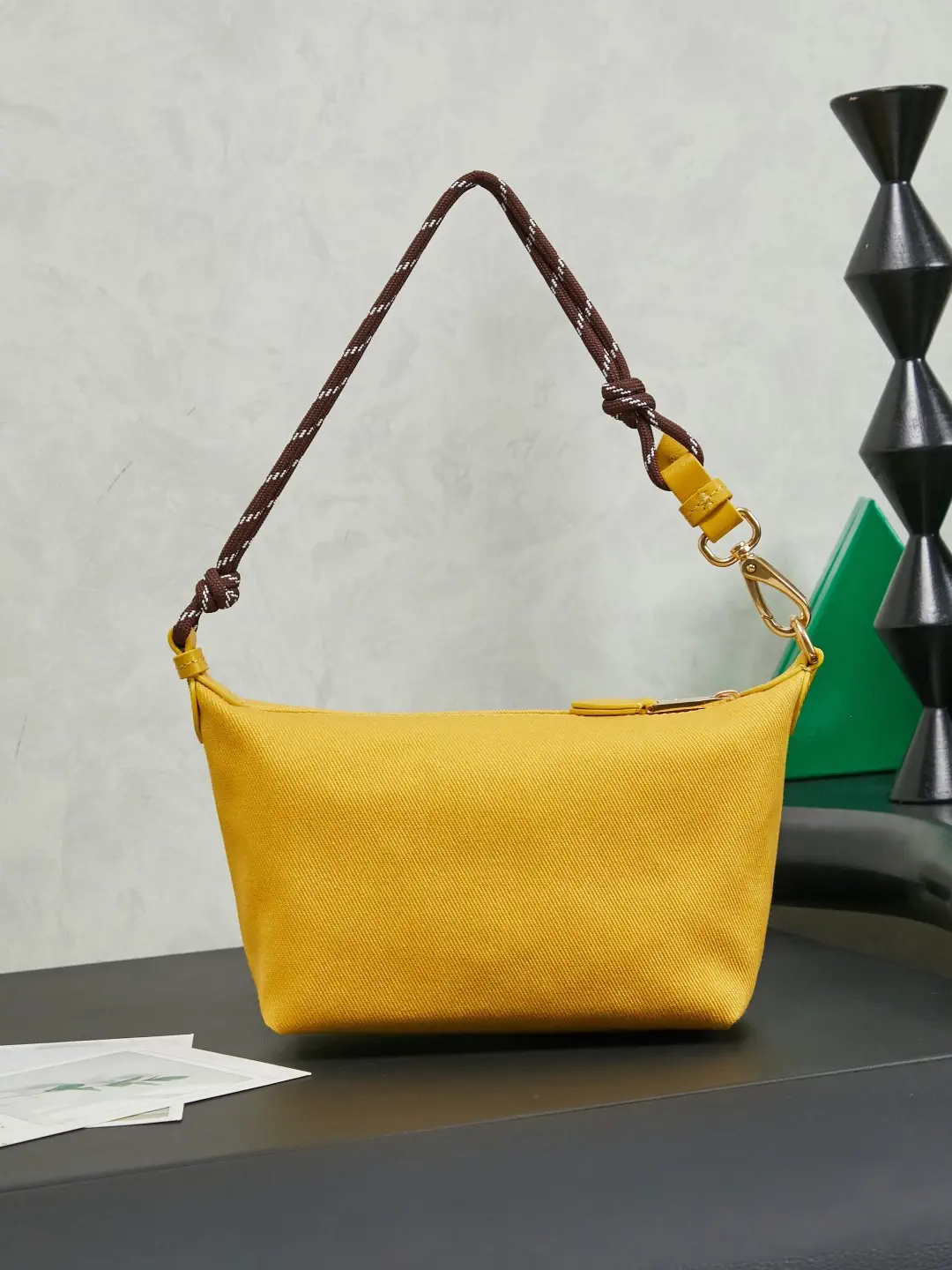Miu Miu Yellow Denim Shoulder Bag image 1