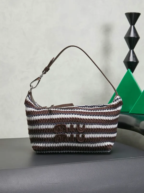 Miu Miu Striped Crochet Shoulder Bag image 1
