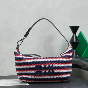 Miu Miu Striped Crochet Shoulder Bag image 1