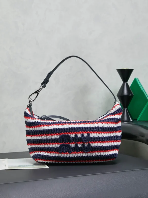 Miu Miu Striped Crochet Shoulder Bag image 1