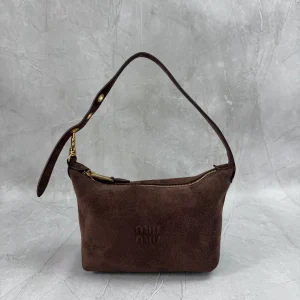 Miu Miu Dark Brown Suede Shoulder Bag image 1