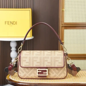 FENDI Baguette Monogram Canvas Shoulder Bag image 1