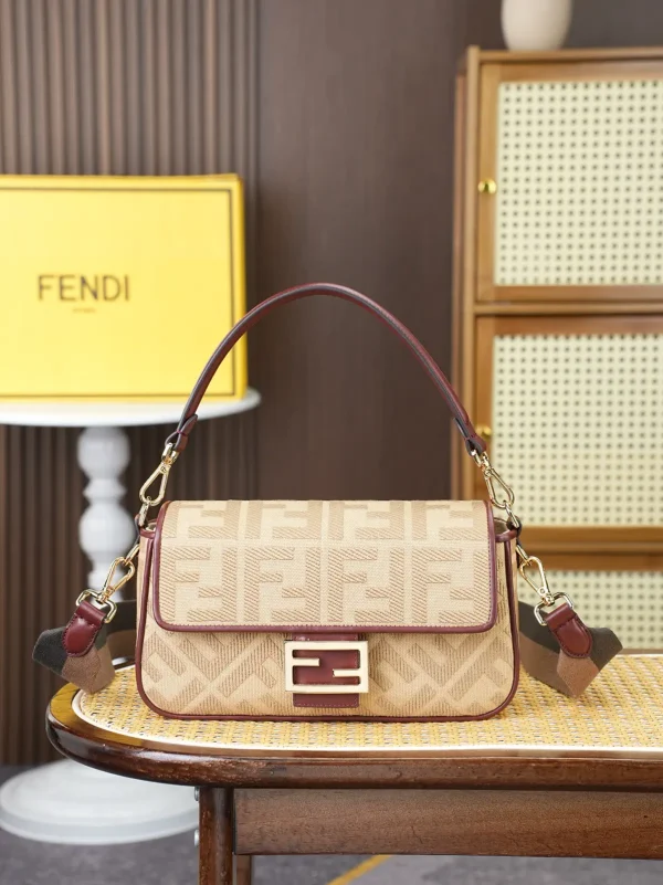 FENDI Baguette Monogram Canvas Shoulder Bag image 1