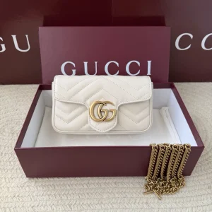 Gucci White Quilted Crossbody Bag image 1