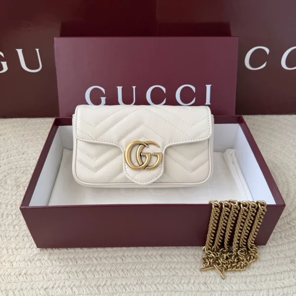 Gucci White Quilted Crossbody Bag image 1