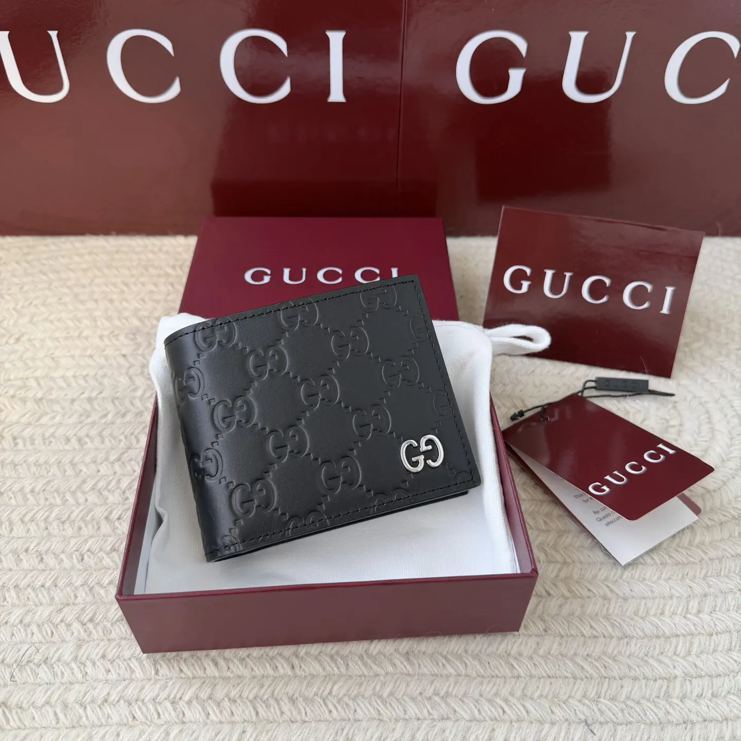 Gucci Black Monogram Bifold Wallet image 1