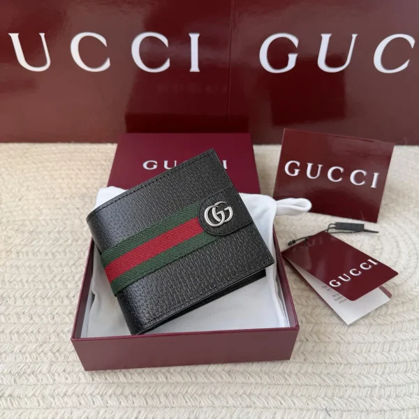 Gucci Black Web Stripe Bifold Wallet image 1