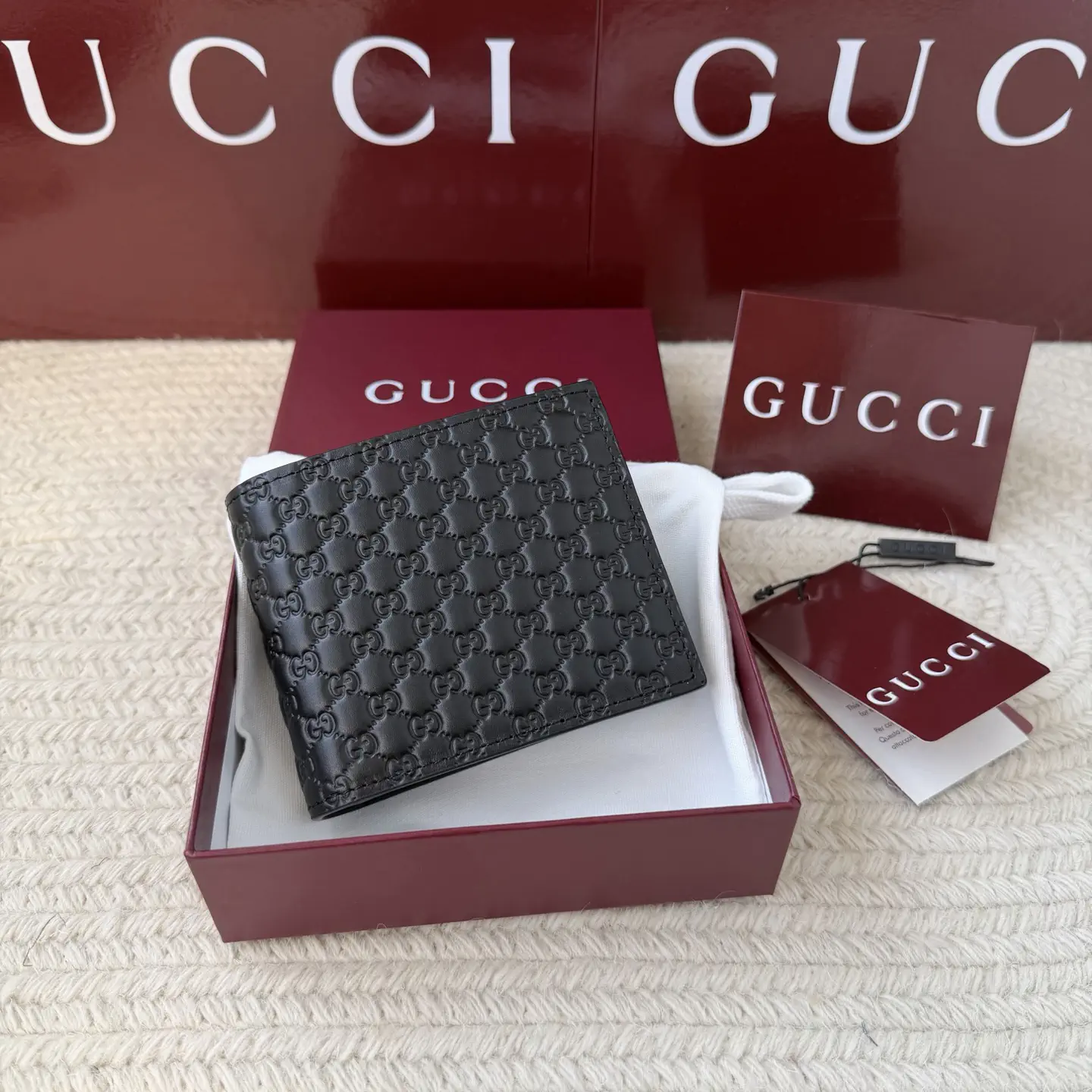 Gucci Black Monogram Bifold Wallet image 1
