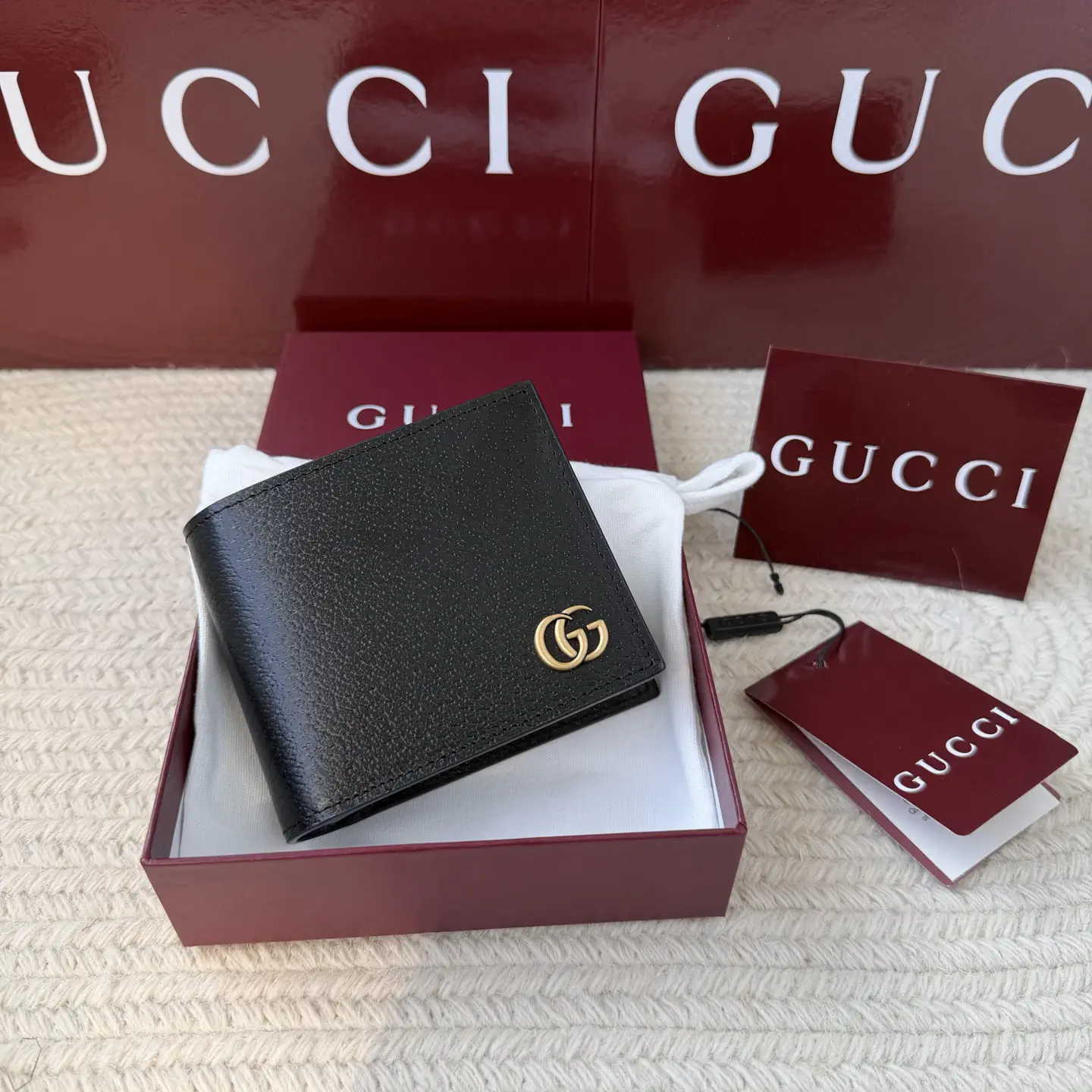 Gucci Black Bifold Wallet with GG Logo image 1