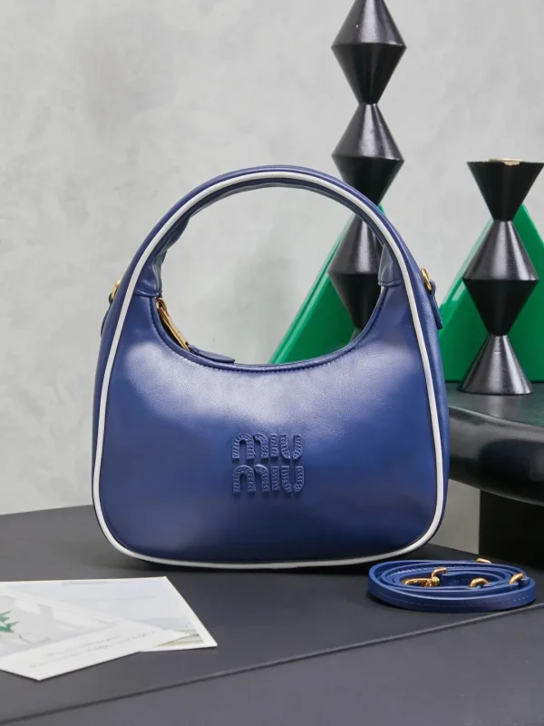 Miu Miu Navy Blue Hobo Shoulder Bag image 1