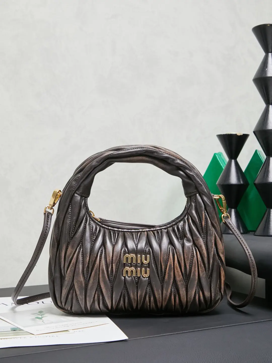 Miu Miu Quilted Top Handle Bag with Detachable Strap image 1