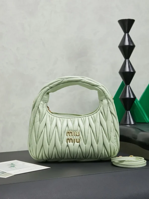 Miu Miu Sage Green Quilted Top Handle Bag image 1