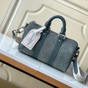 Louis Vuitton Monogram Washed Denim Keepall Bandoulière 25 Bag image 1