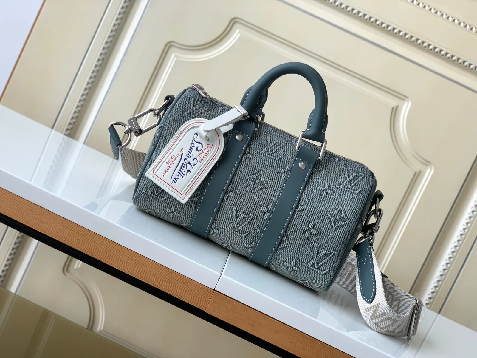 Louis Vuitton Monogram Washed Denim Keepall Bandoulière 25 Bag image 1