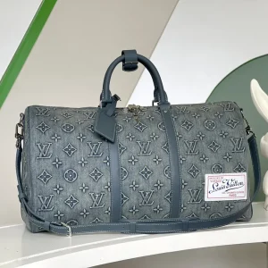 Louis Vuitton Monogram Denim Keepall Bandoulière 50 Duffle Bag image 1