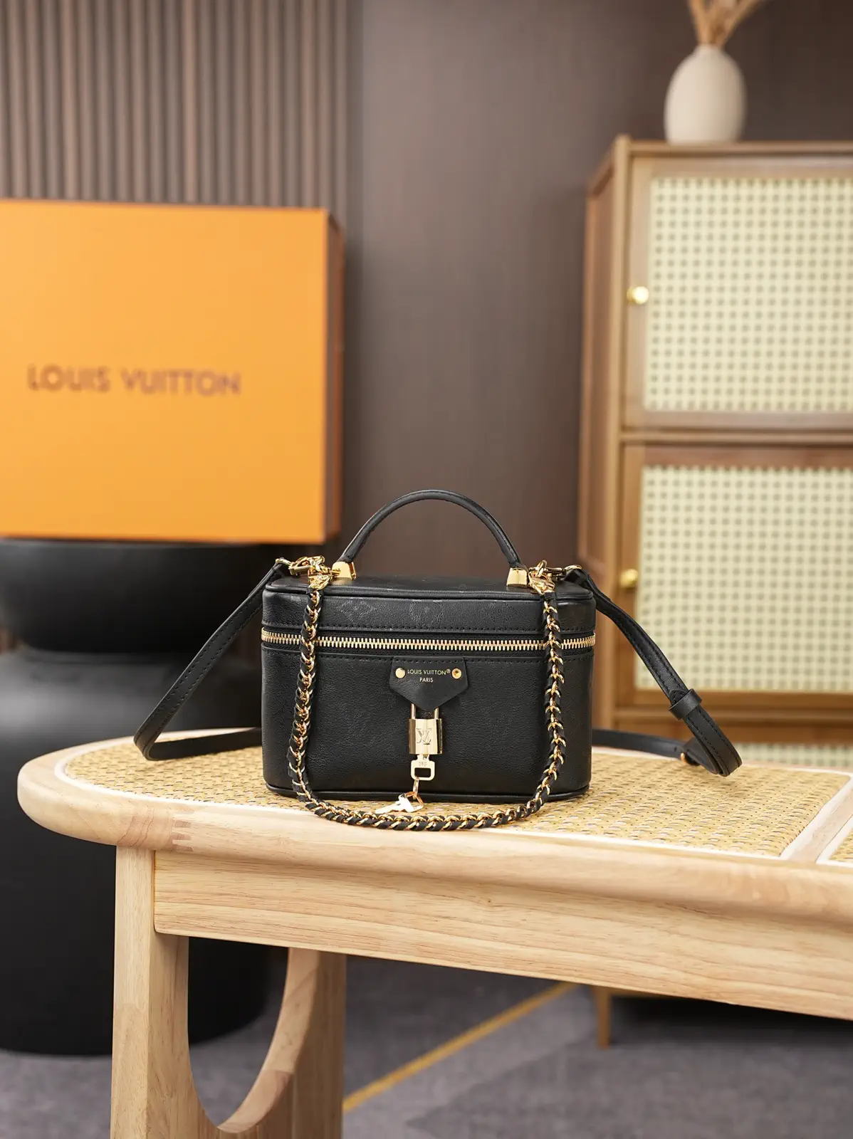 Louis Vuitton Black Monogram Vanity Chain Pouch image 1