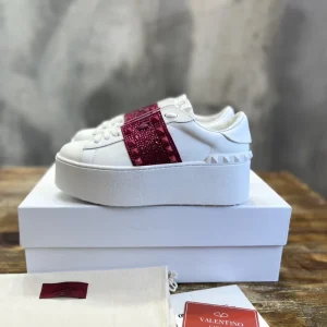 Platform Studded Sneakers with Rhinestone Accent image 1