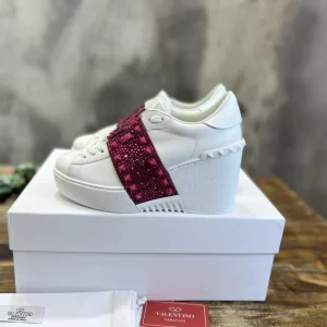 Women's Platform Wedge Sneakers with Stud and Rhinestone Strap image 1
