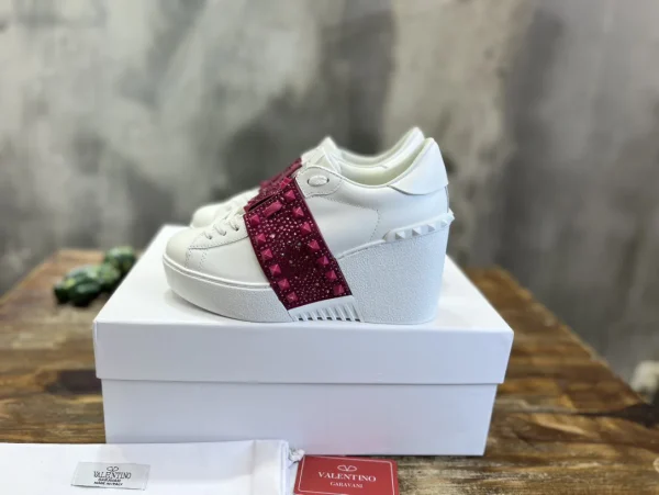 Women's Platform Wedge Sneakers with Stud and Rhinestone Strap image 1