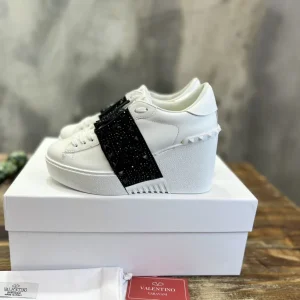 Wedge Platform Sneakers with Stud and Rhinestone Detail image 1