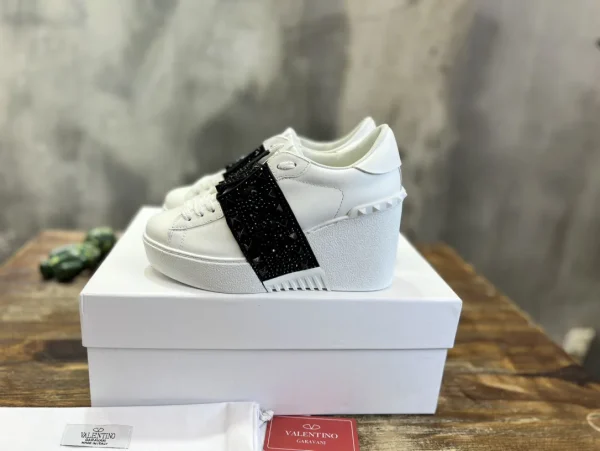 Wedge Platform Sneakers with Stud and Rhinestone Detail image 1