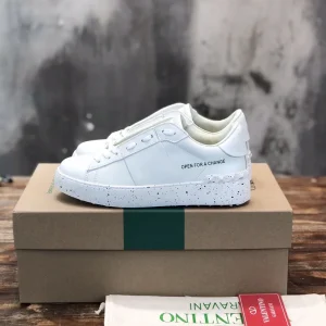 White Studded Platform Sneakers image 1