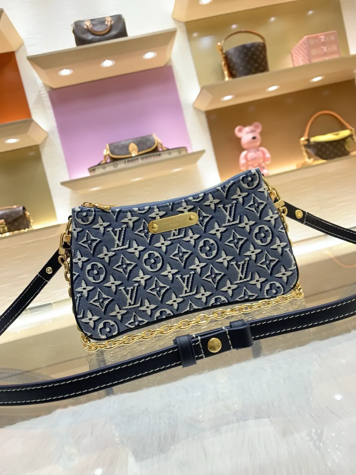 Louis Vuitton Liv Pochette Monogram Denim Bag image 1