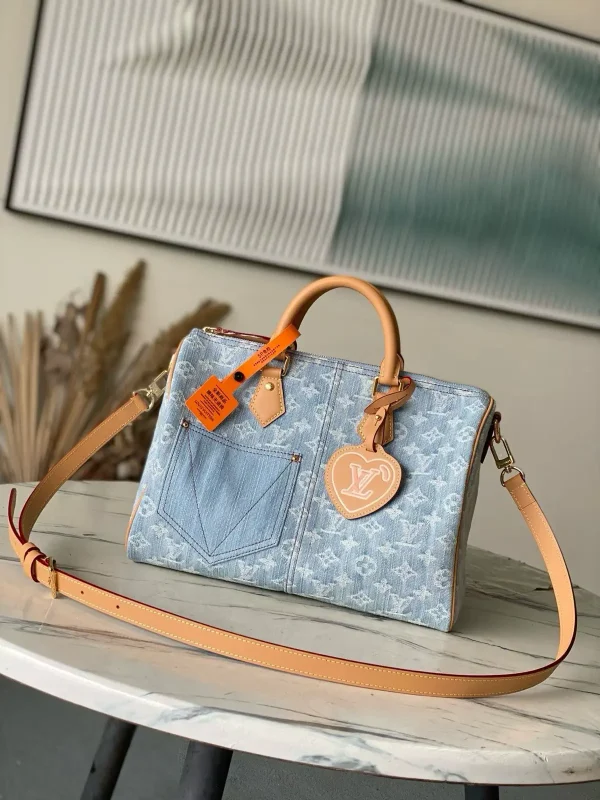 Louis Vuitton Monogram Denim Speedy Bandoulière 30 Top Handle Bag image 1