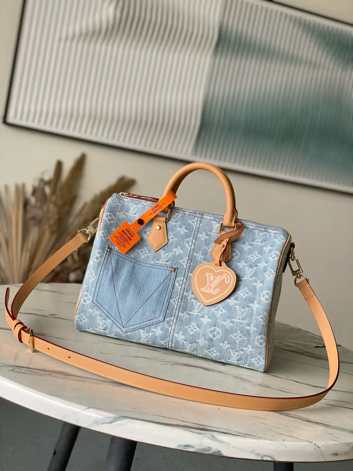 Louis Vuitton Monogram Denim Speedy Bandoulière 30 Top Handle Bag image 1