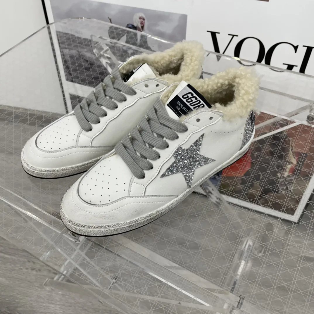 Women's Ballstar Fur-Lined Leather Sneakers image 1